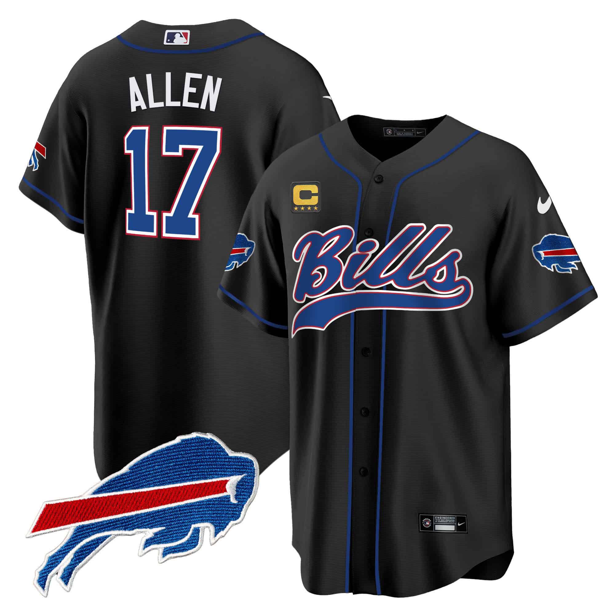 Men Buffalo Bills #17 Allen Black 2024 Nike Baseball Game NFL Jersey